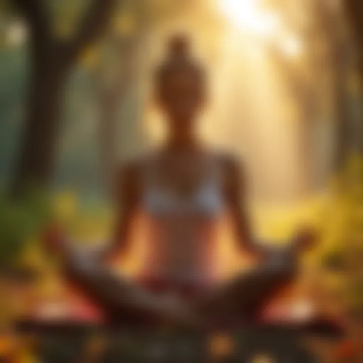 A meditation scene illustrating mindfulness and self-reflection