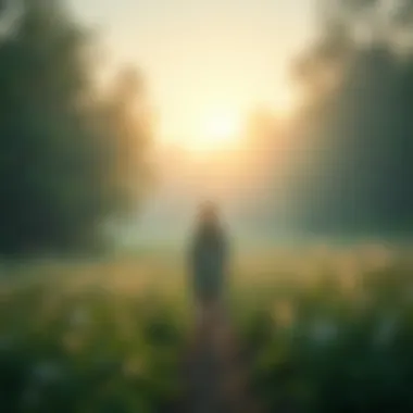 A Journey Towards Inner Peace A serene landscape representing inner peace and self-acceptance