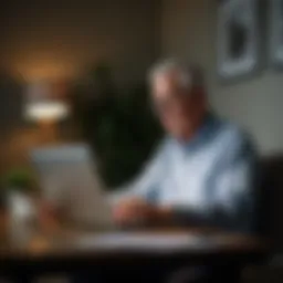 Senior individual engaged in a remote work environment