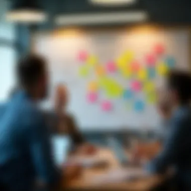 Creative Organization Techniques Brainstorming session with sticky notes, highlighting creativity and organization.