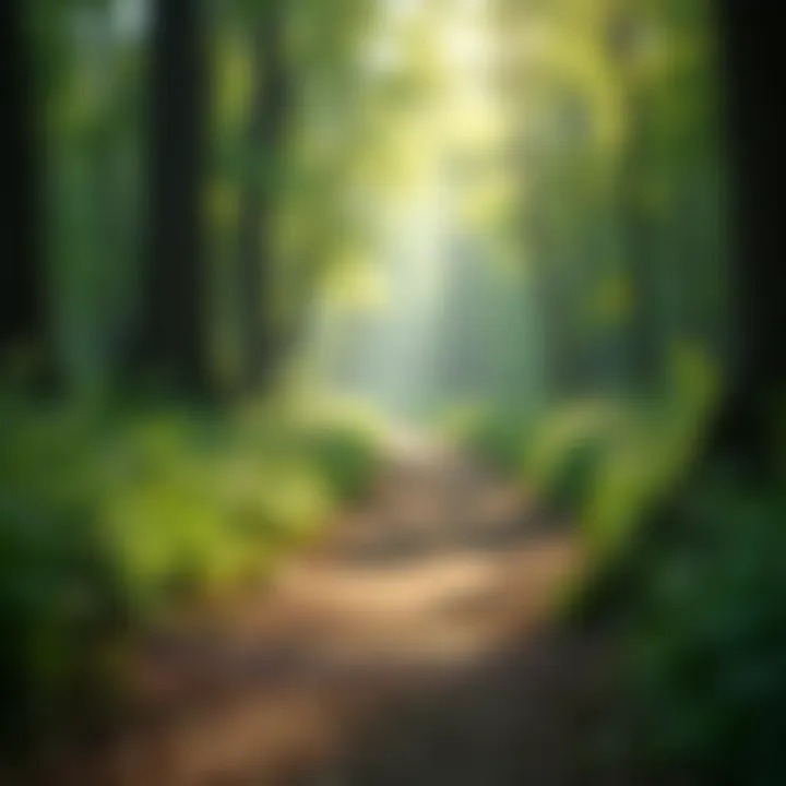 A path leading through a serene forest symbolizing personal growth