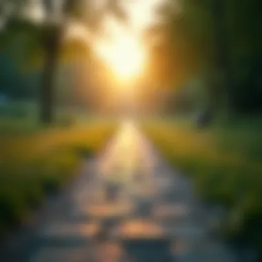 A serene pathway symbolizing new beginnings post-resignation