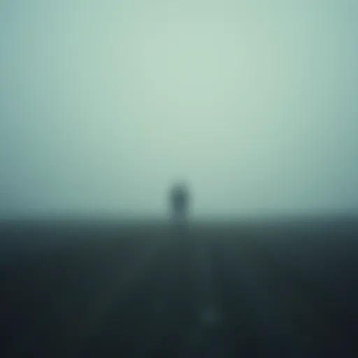 A solitary figure in a vast landscape, symbolizing isolation and deep loneliness.