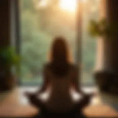 A person practicing mindfulness meditation in a quiet space