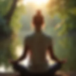 A person meditating in a serene environment, showcasing peacefulness and focus.