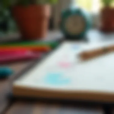 Tools for Creative Expression in Journaling A colorful array of pens and markers beside a journal